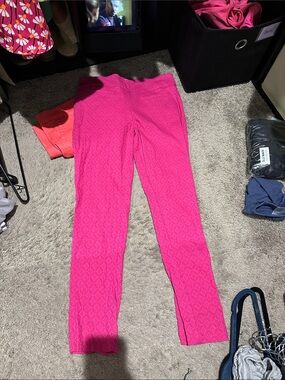 crown & ivy Hot Pink Textured Ponte Pants